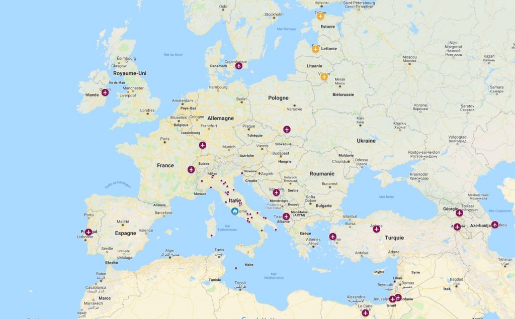 pape aux pays baltes. Géographie des visites du pape en Europe