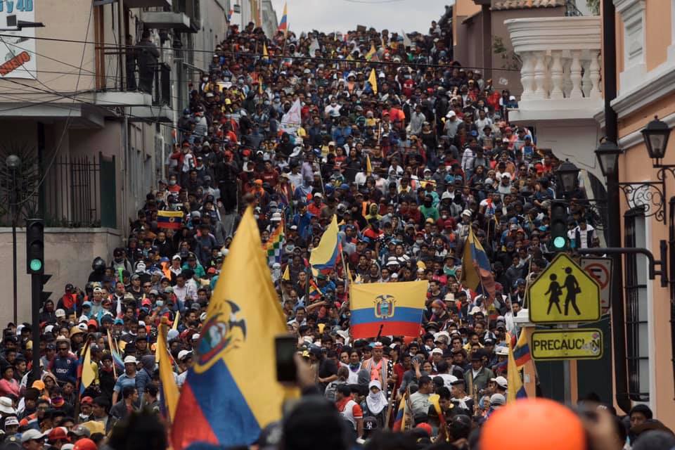 Manifestation à Quito, en Équateur.